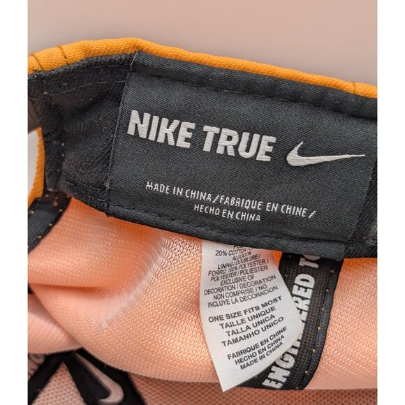 Nike Air Swoosh Orange Galaxy Black Flatbill Snapback Hat Nike True Adult Cap - Picture 5 of 5